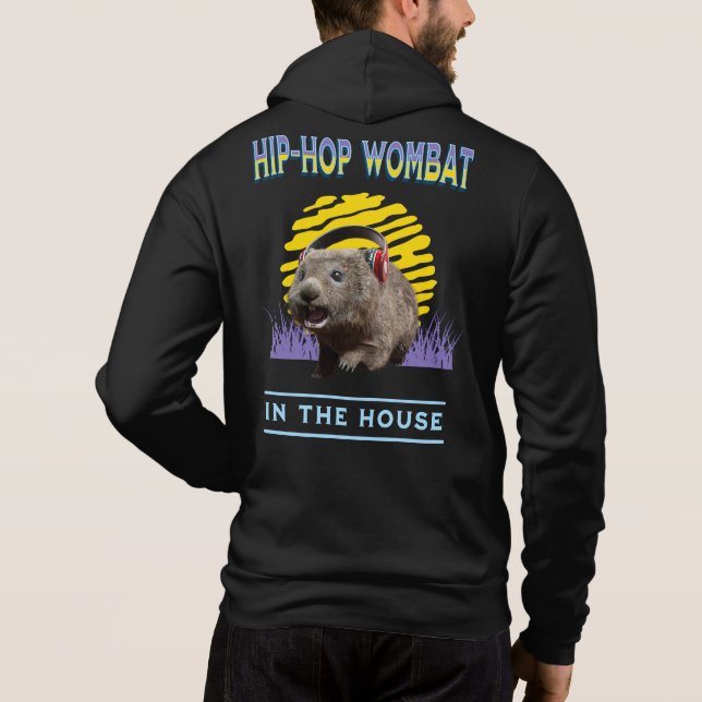 Pull À Capuche Musique Hip Hop Wombat Drôle Humour (Dos)