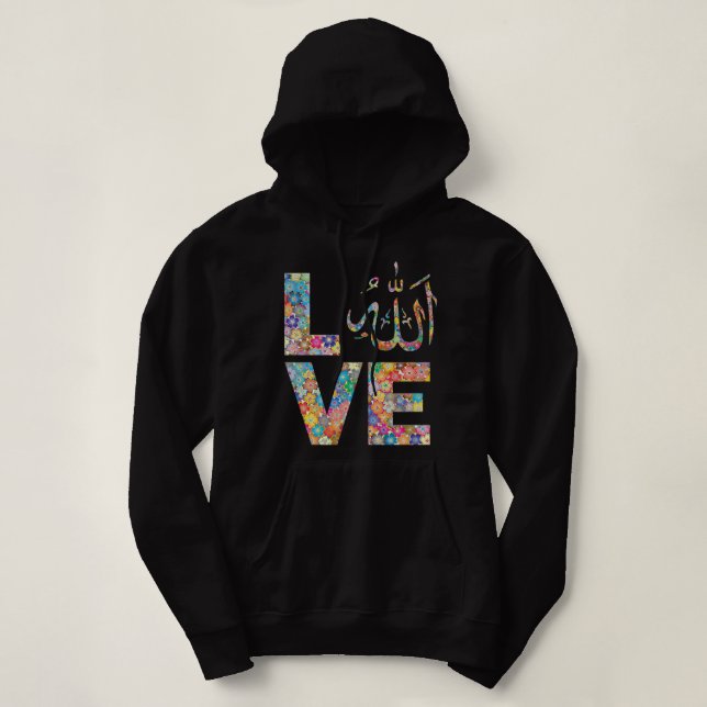 Pull À Capuche Musulman Ramadan fleurs islamiques Muslima amour A (Design devant)