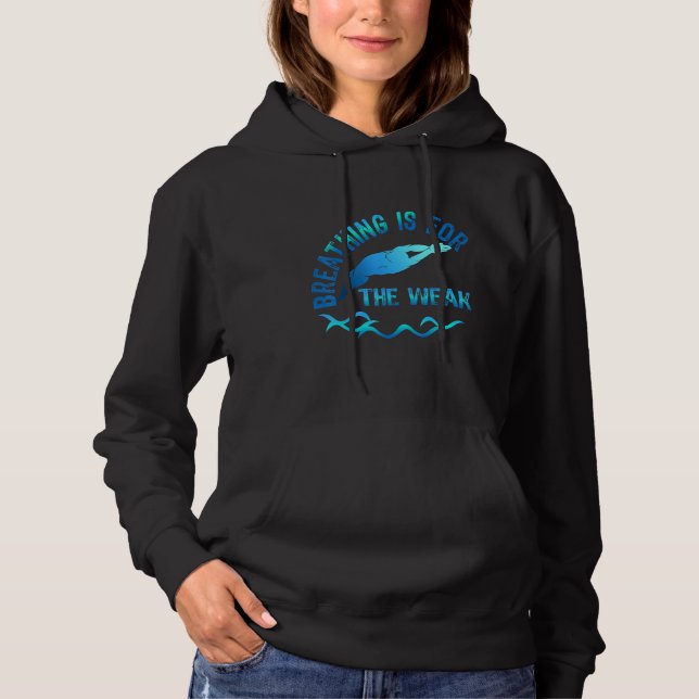 Pull À Capuche Nage cool Citation Respirer est pour les faibles N (Devant)