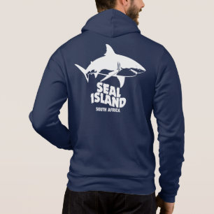 Pull À Capuche Nager avec de grands requins blancs - Seal Island