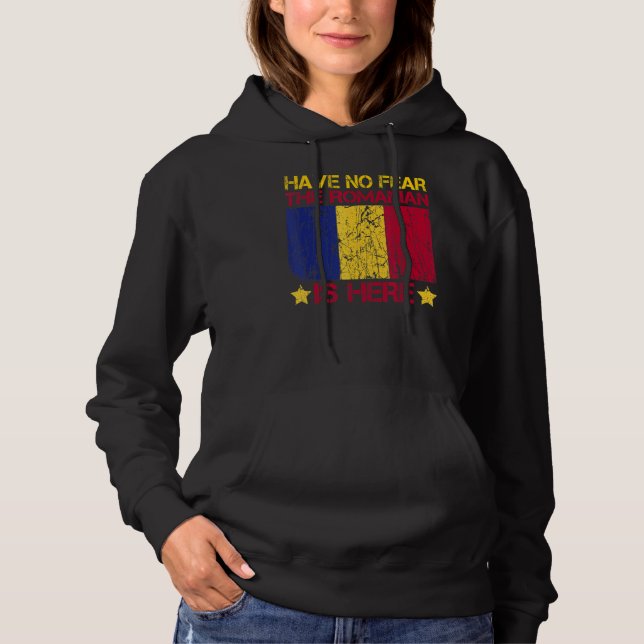 Pull À Capuche N'Ai Pas Peur Que Le Roumain Est Ici Citation Pour (Devant)