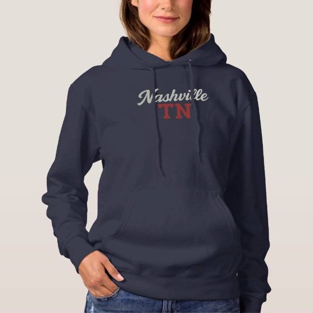 Pull À Capuche Nashville STT Script et conception de lettres bloc (Devant)