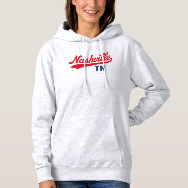 Pull À Capuche Nashville TN Swoosh Script Design - Retro (Devant)