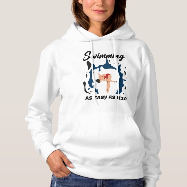 Pull À Capuche Natation aussi facile que H2O - Amusante conceptio (Devant)