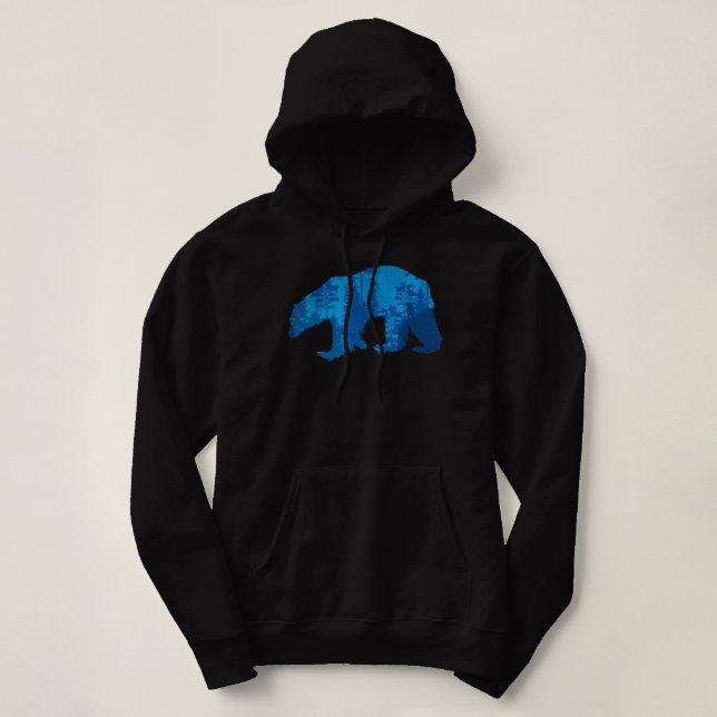 Pull À Capuche Nature Extérieure Arbres Animaux Ours Brown Faune  (Design devant)