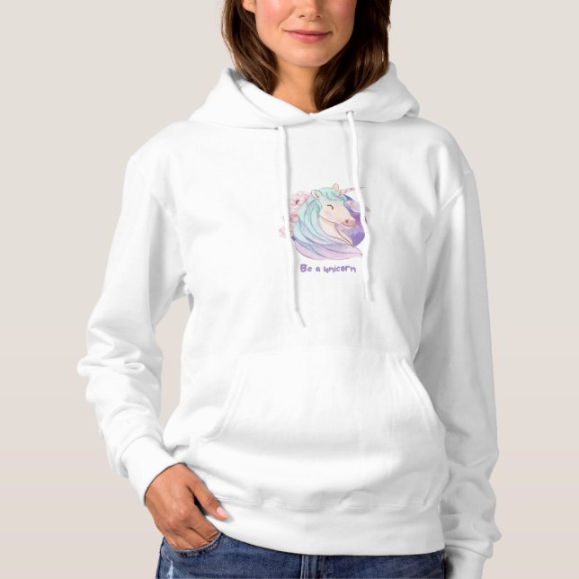 Pull À Capuche Né pour être une Unicorn Magical Fan Club (Devant)
