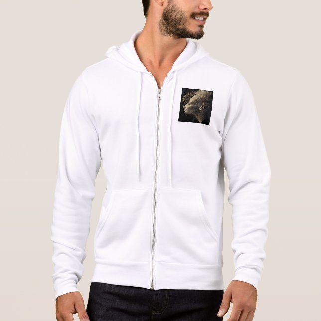Pull À Capuche Néfertiti Ligne Silhouette Moderne Art (Devant)