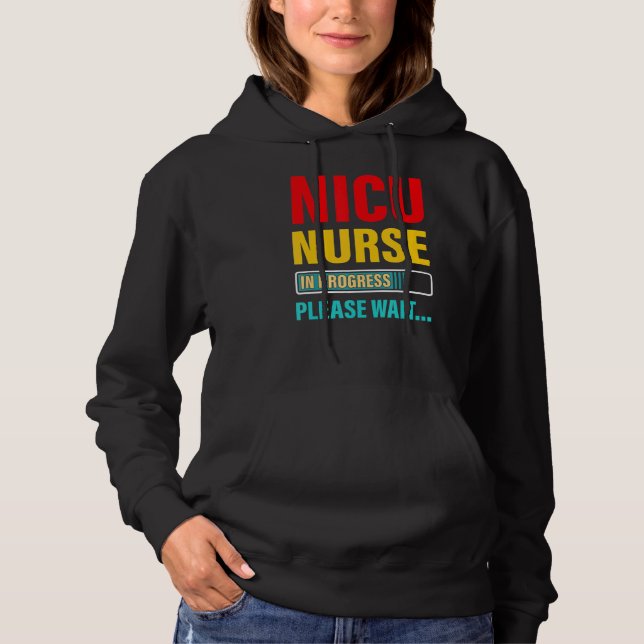 Pull À Capuche Nicu Nurse En Cours S'Il Vous Plaît Attendre Rétro (Devant)