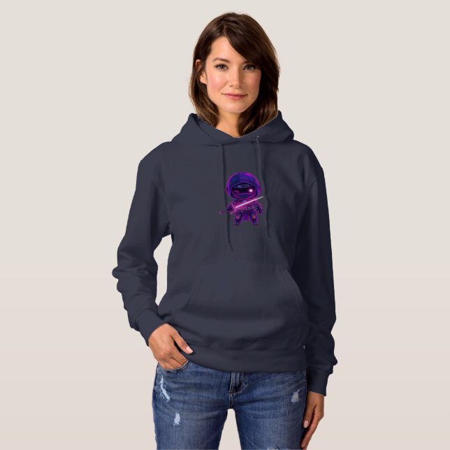 Pull À Capuche Ninja Robotique Neon - Charte Style Cyberpunk (Devant entier)