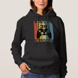 Pull À Capuche Niveau 39 Jeu vidéo déverrouillé 39e anniversaire