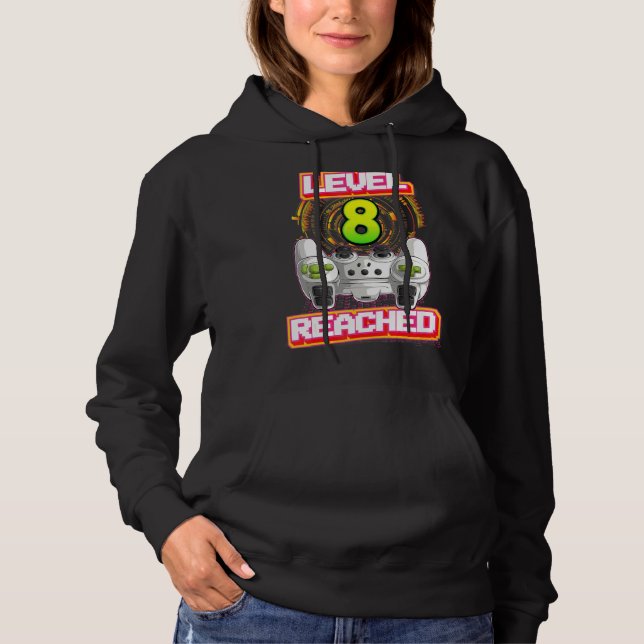 Pull À Capuche Niveau 8 Atteint Jeu 8e Anniversaire Vidéo Jeu Bo (Devant)