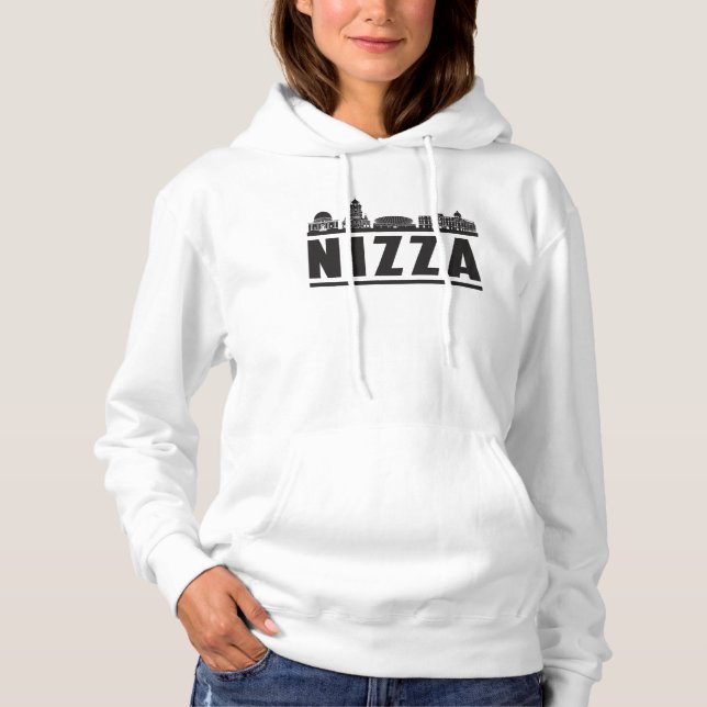 Pull À Capuche Nizza City Skyline Cityscape Travel Drôle cadeau (Devant)