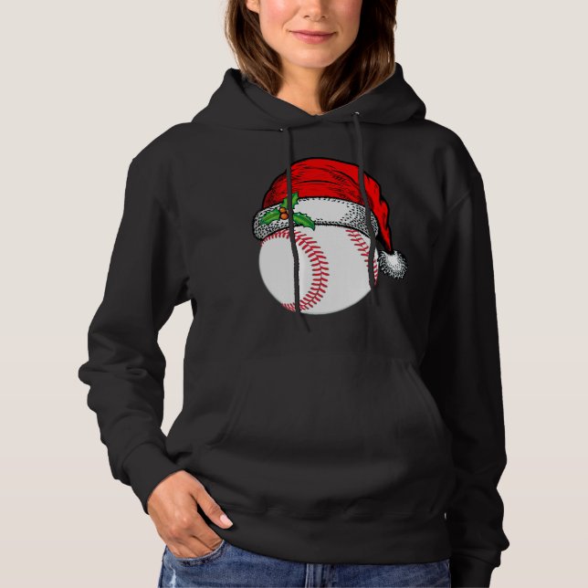 Pull À Capuche Noël Santa Hat Baseball Sport Drôle Cadeau (Devant)