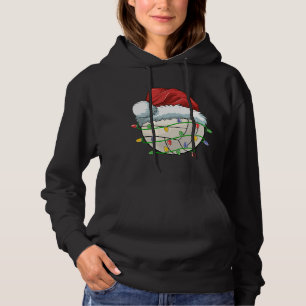 Pull À Capuche Noël Volley-ball Ball Santa Hat Lumière Drôle Sp