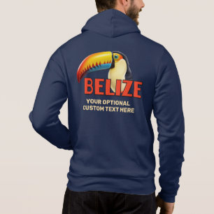 Pull À Capuche Nom et texte personnalisés BELIZE Toucan