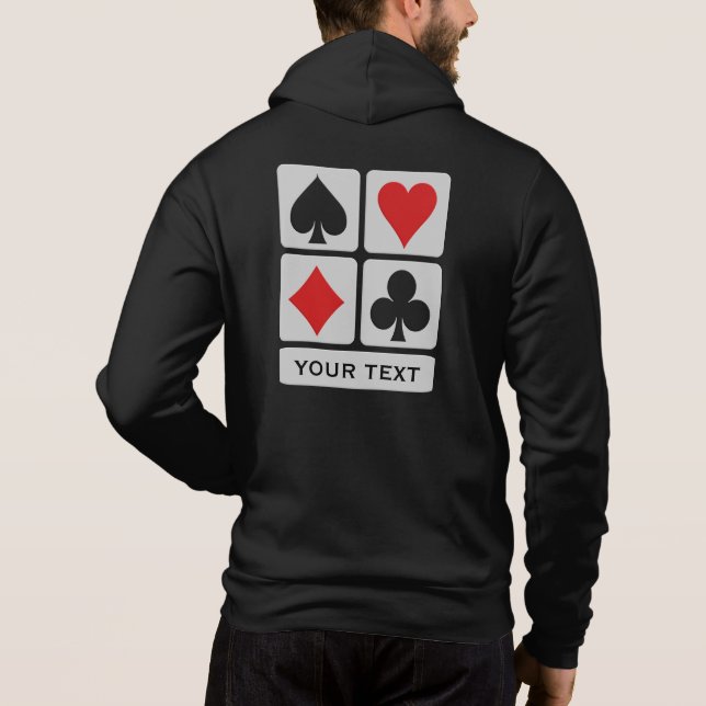 Pull À Capuche Nom et texte personnalisés du lecteur de carte (Dos)