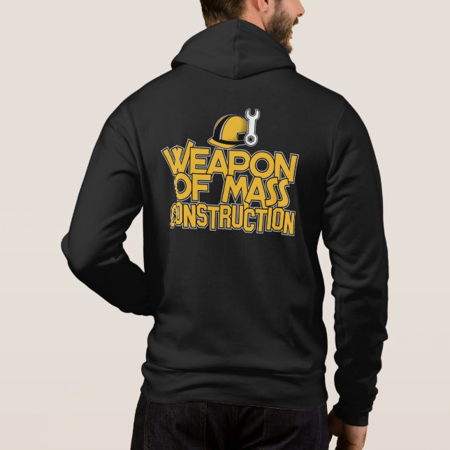 Pull À Capuche Nom personnalisé amusant Travailleur de constructi (Dos)