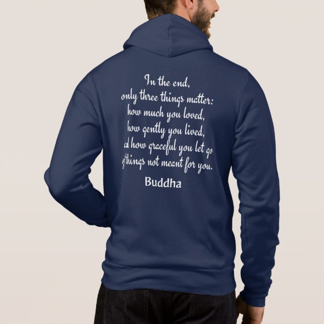 Pull À Capuche Nom personnalisé Bouddha Citation 3 chemises et ve (Dos)
