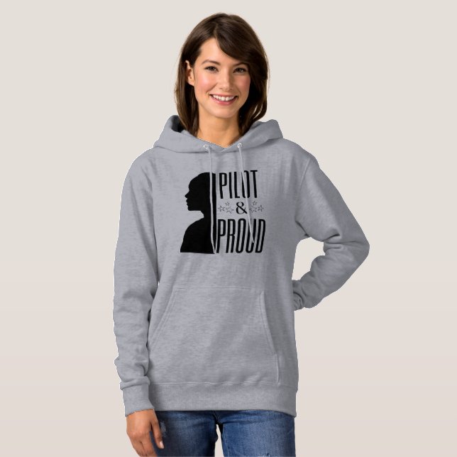 Pull À Capuche Nom personnalisé Date d'occupation Femme pilote et (Devant entier)