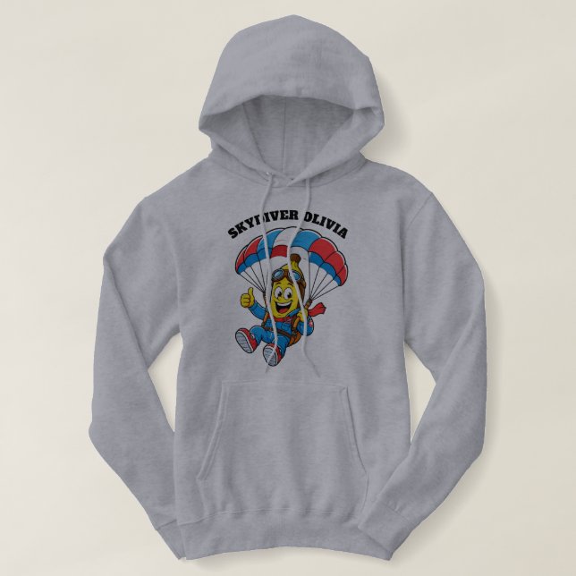 Pull À Capuche Nom personnalisé de parachutiste drôle Banana Para (Design devant)