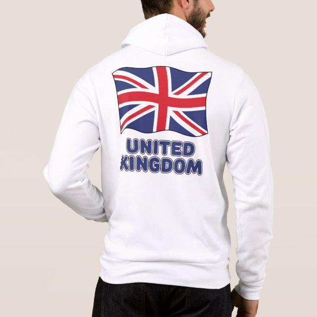 Pull À Capuche Nom personnalisé Indicateur Royaume-Uni (Dos)