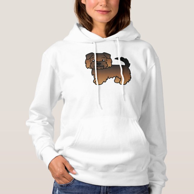 Pull À Capuche Norfolk Terrier poil hérissé Chien de dessin animé (Devant)