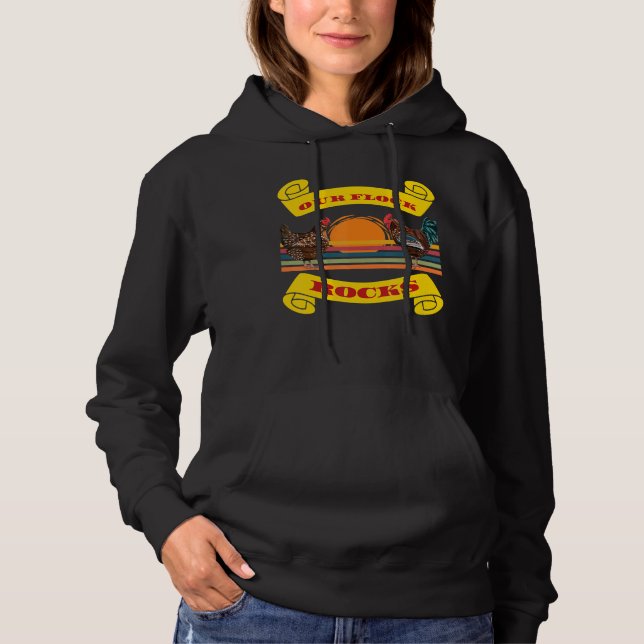Pull À Capuche Nos Roches De Foule Élevant Jardin Poulets Retro C (Devant)