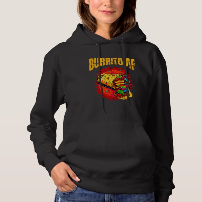 Pull À Capuche Nourriture mexicaine Burrito AF pour hommes femmes (Devant)