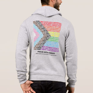 Pull À Capuche Nuage de mots arc-en-ciel de diversité LGBT Fierté