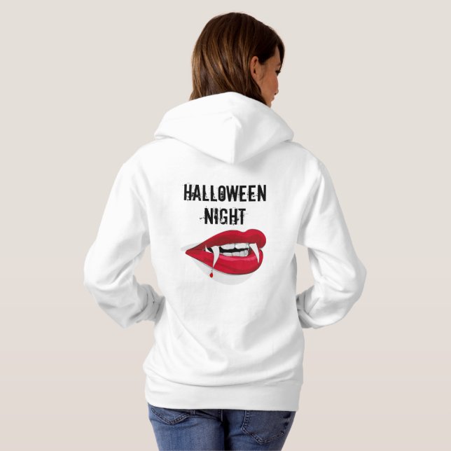 Pull À Capuche Nuit d'Halloween 2 Sweatshirt à capuchon féminin (Dos entier)