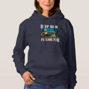 Pull À Capuche Océan Bleu Sentimental Art Mermaid Dauphin