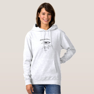 Pull À Capuche Œil d'art en ligne minimaliste et feuille botaniqu