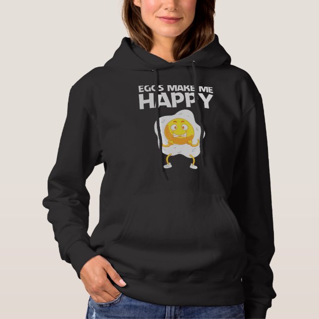 Pull À Capuche Œuf Cool Pour Hommes Femmes Frit Cuit Poché Protéi (Devant)