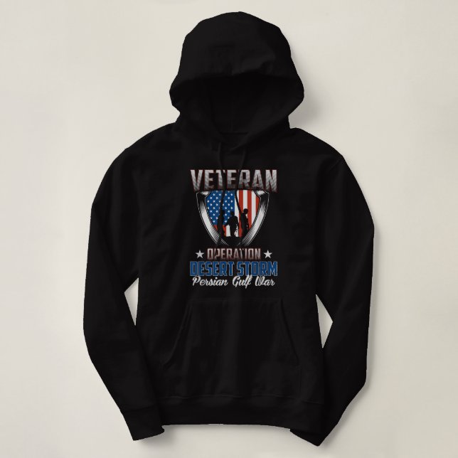 Pull À Capuche Opération vétéran Tempête du désert Guerre du Golf (Design devant)