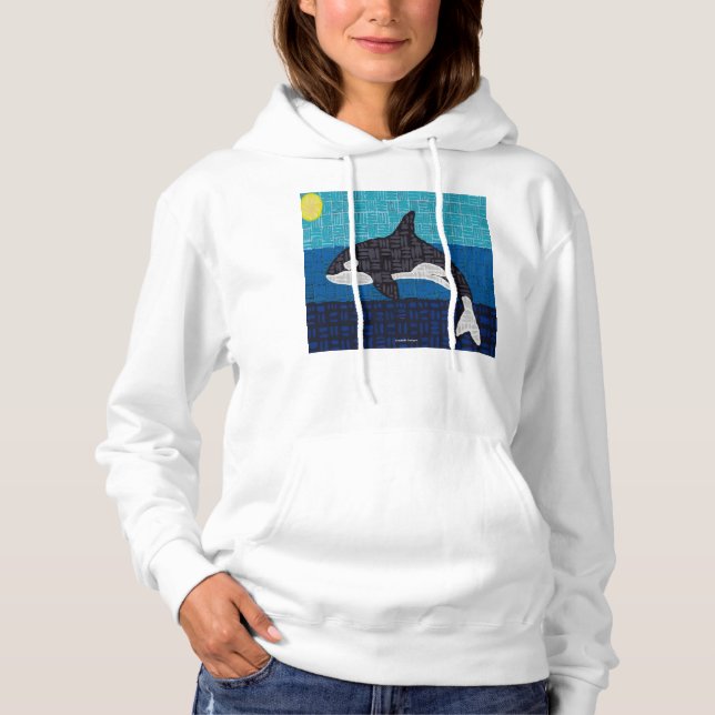 Pull À Capuche Orca (blanc) - Sweat-shirt à capuche pour femmes (Devant)