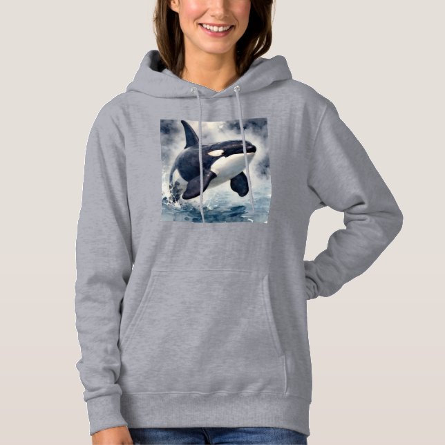 Pull À Capuche Orque Vagues orageuses (Devant)