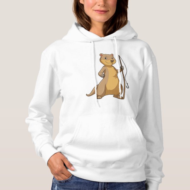 Pull À Capuche Otter comme Fisher avec canne à pêche (Devant)