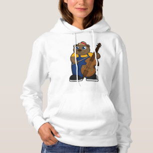 Pull À Capuche Ours comme musicien avec guitare
