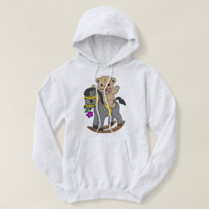 Pull À Capuche Ours en peluche mignon et Cheval à rochers