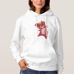 Pull À Capuche Ours Rouge Indien Fashing Teddy Feather
