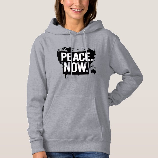 Pull À Capuche "PAIX. MAINTENANT." T-shirt Global Map (Devant)