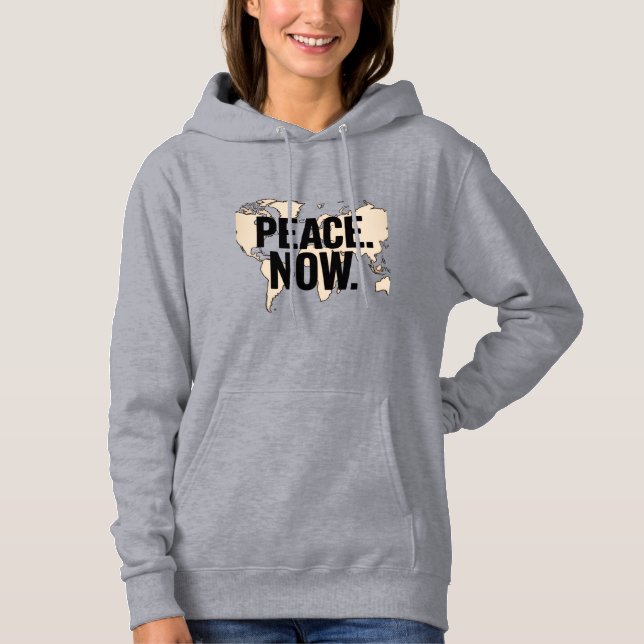 Pull À Capuche "PAIX. MAINTENANT." T-shirt Global Map (Devant)
