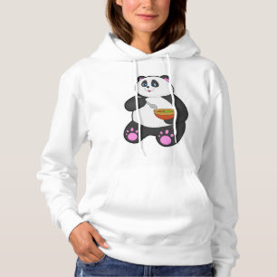 Pull À Capuche Panda à manger avec cuillère et bol