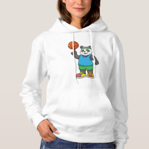 Pull À Capuche Panda aux sports avec basket-ball