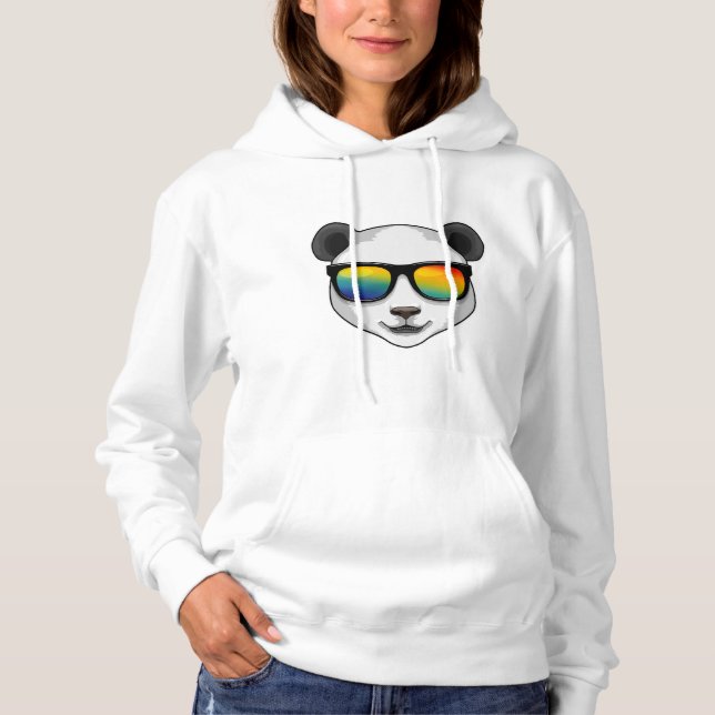 Pull À Capuche Panda avec lunettes de soleil (Devant)