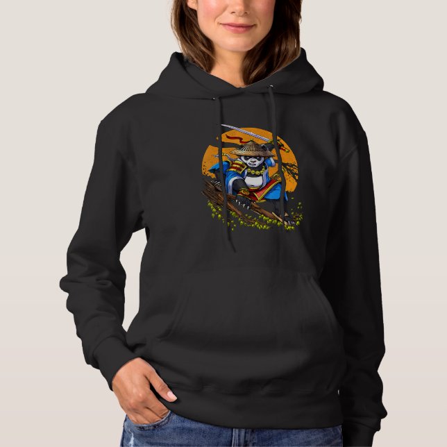 Pull À Capuche Panda Bear Samurai Warrior Ninja Animal Kids Boys (Devant)