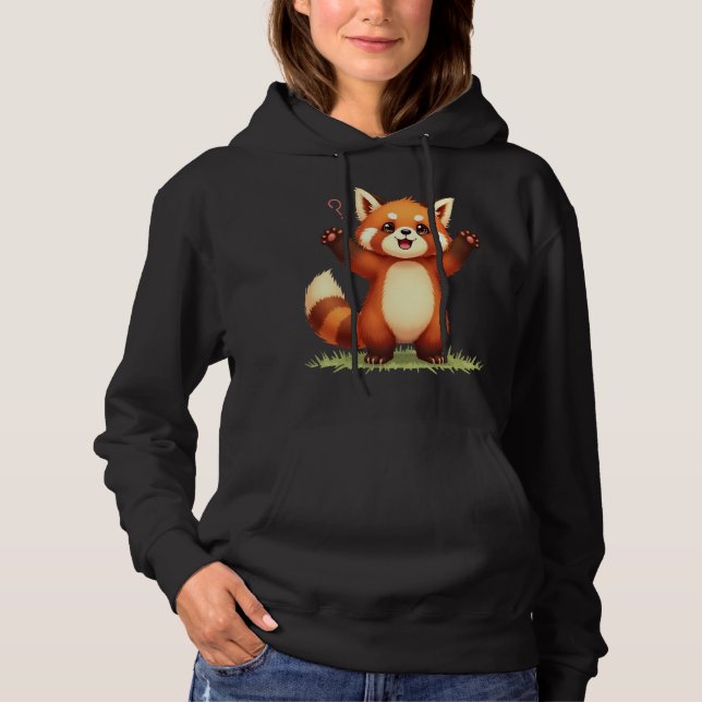 Pull À Capuche Panda roux surpris (Devant)