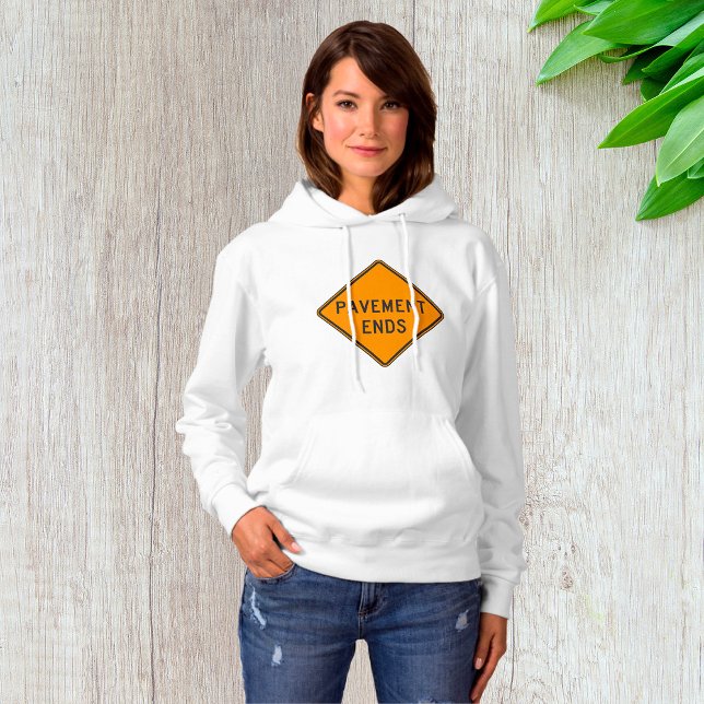 Pull À Capuche Panneau de signalisation de fin de chaussée, avert (Créateur téléchargé)