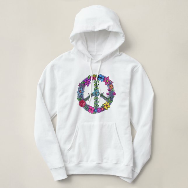 Pull À Capuche Panneau de soutien à la paix Prière anti-guerre (Design devant)