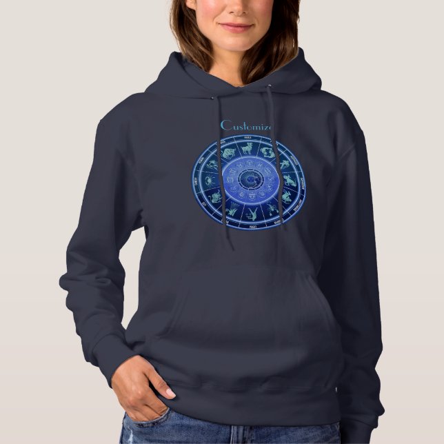 Pull À Capuche Panneau solaire Zodiac Calendrier Astrologie Thund (Devant)